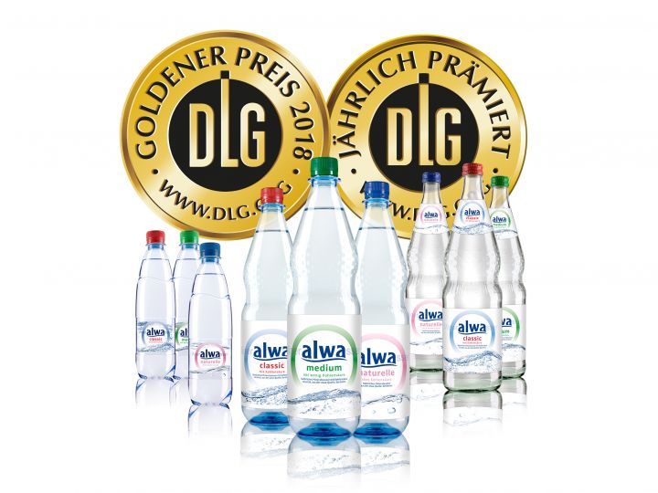 Goldene DLG-Prämierung 2018 für alwa Mineralwasser